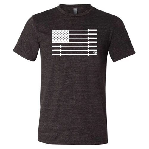 Barbell American Flag Shirt Unisex - Image 2