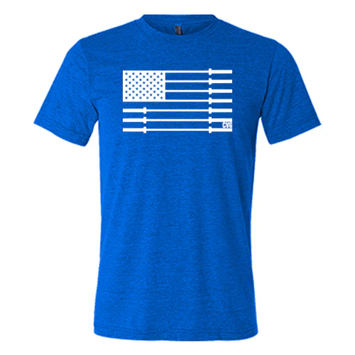 Barbell American Flag Shirt Unisex - Image 3