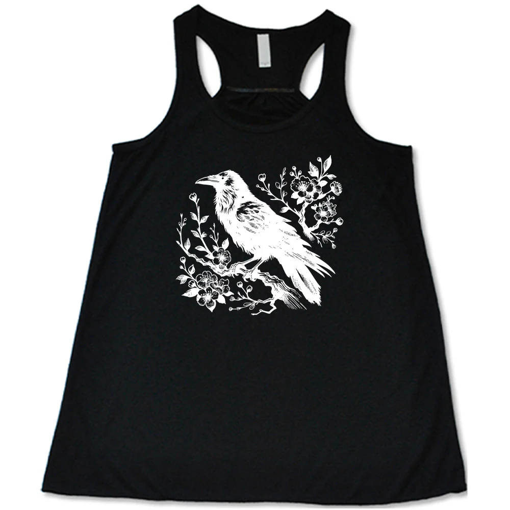 Crow on Flower Branch Shirt