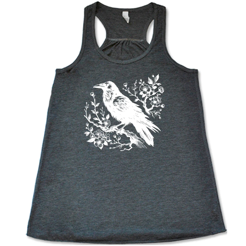 Crow on Flower Branch Shirt - Image 2
