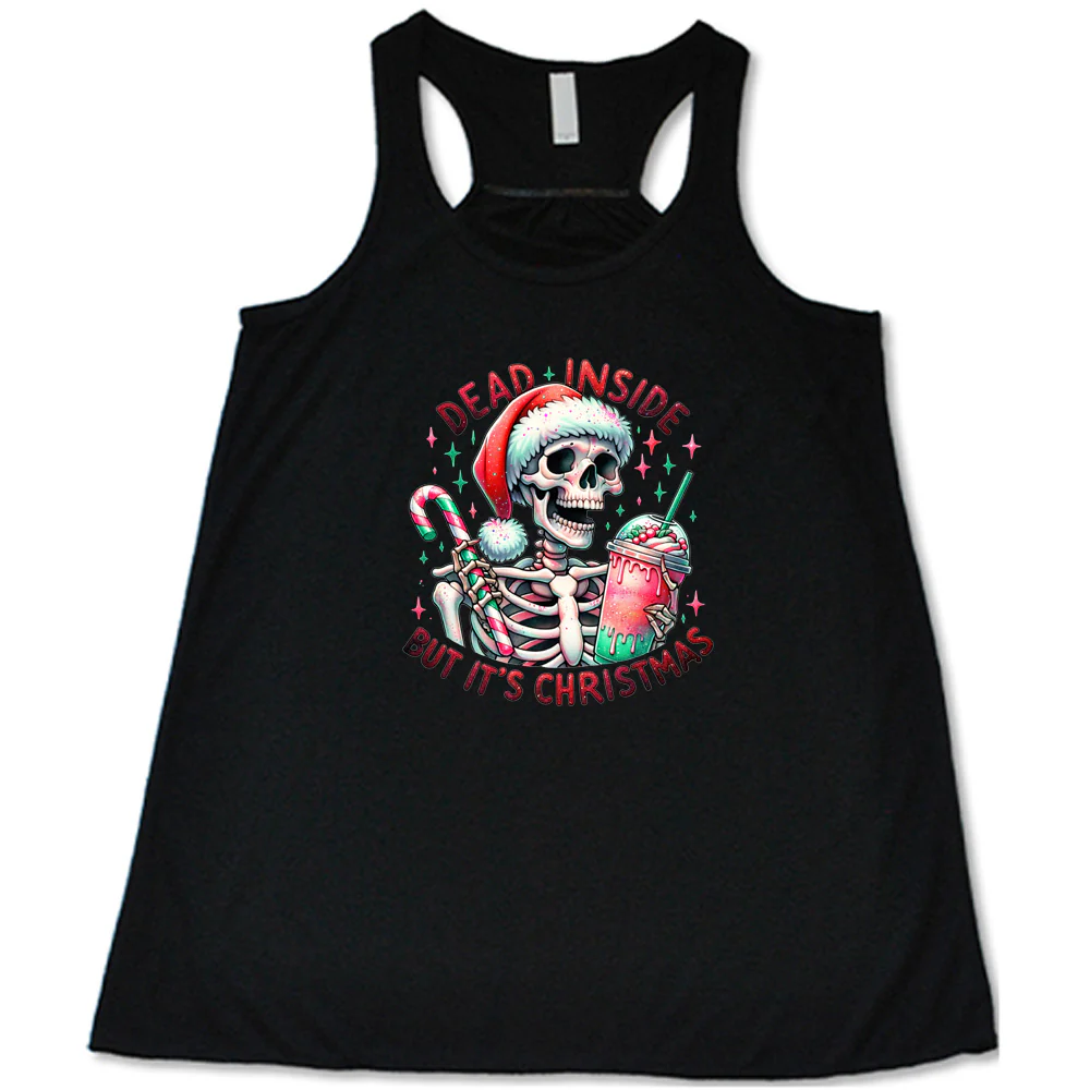 Dead Inside But Its Christmas Skeleton Shirt - Image 2