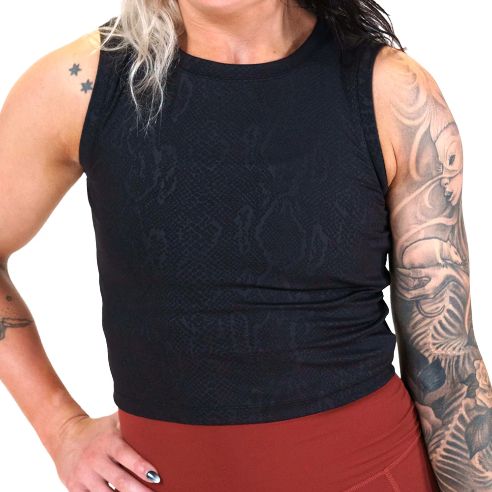 Fitted Crop Top | Cold Blooded | Black - Image 3