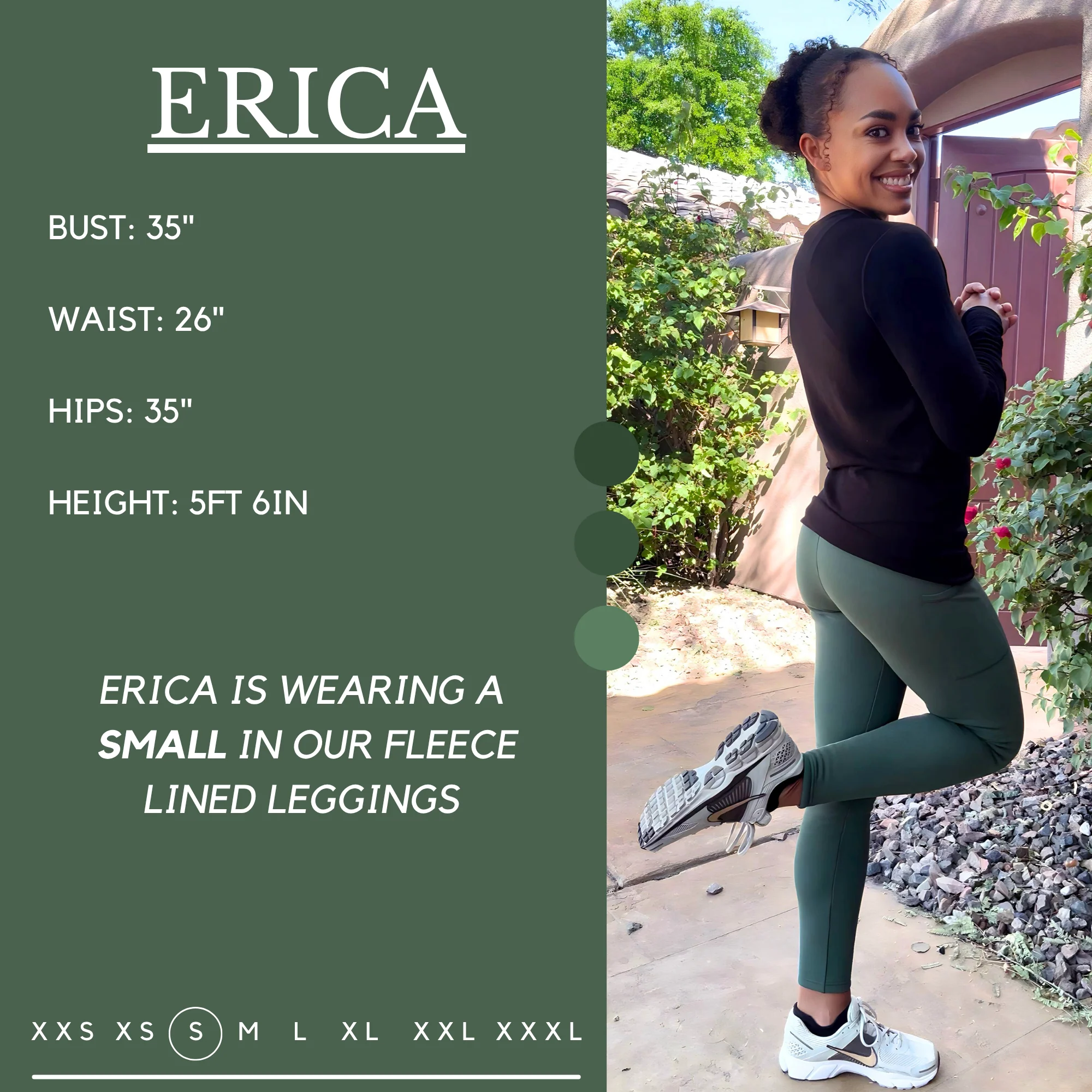 Fleece Lined Leggings | Hunter Green - Image 8