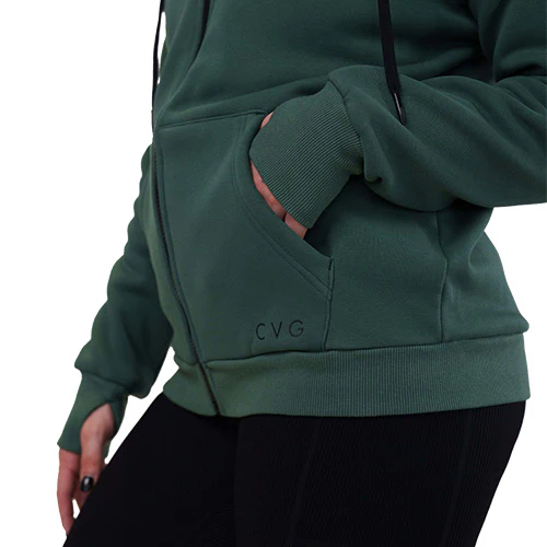 Fleece Zip Up | Hunter Green - Image 9