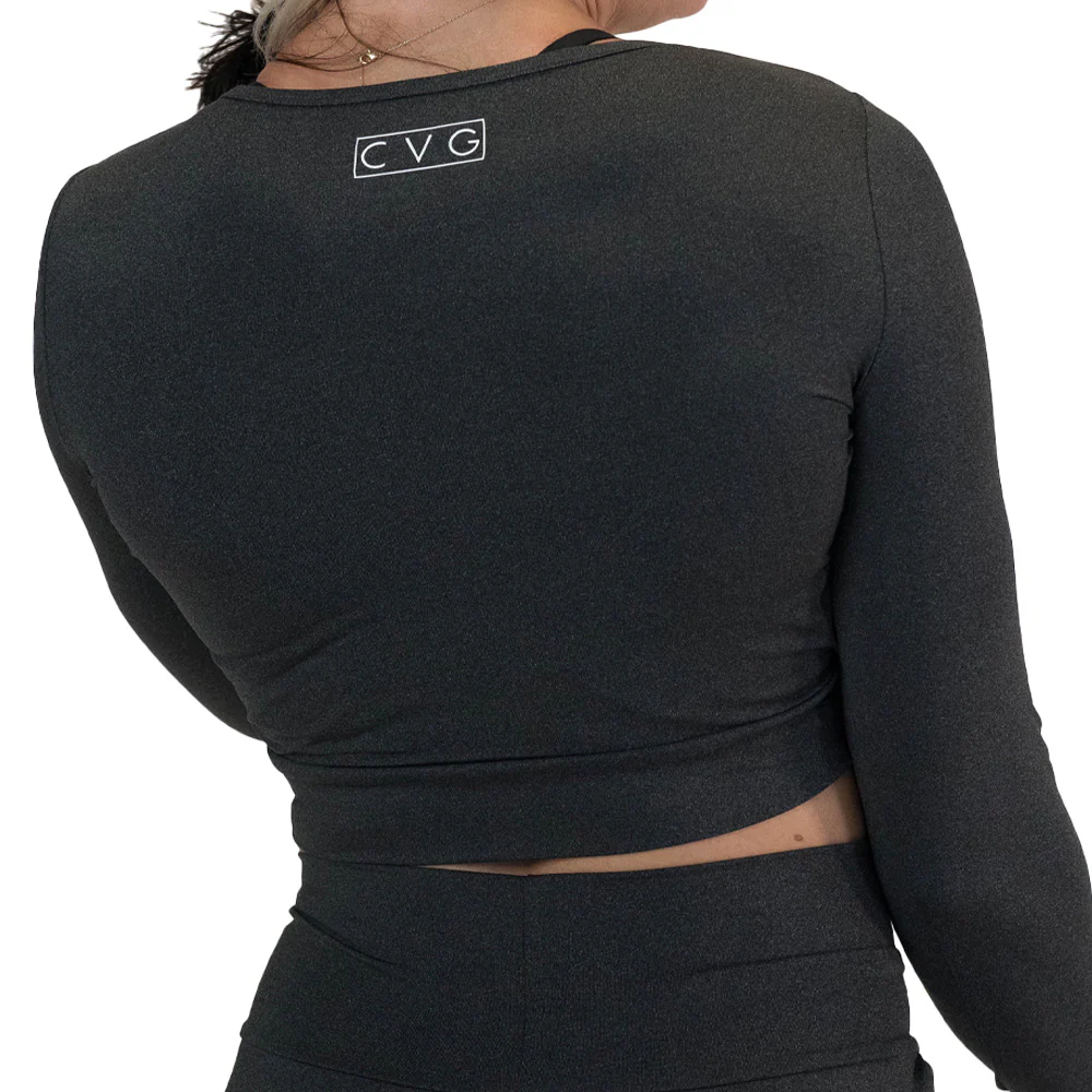 Flex Long Sleeve Crop Top | Midnight - Image 2