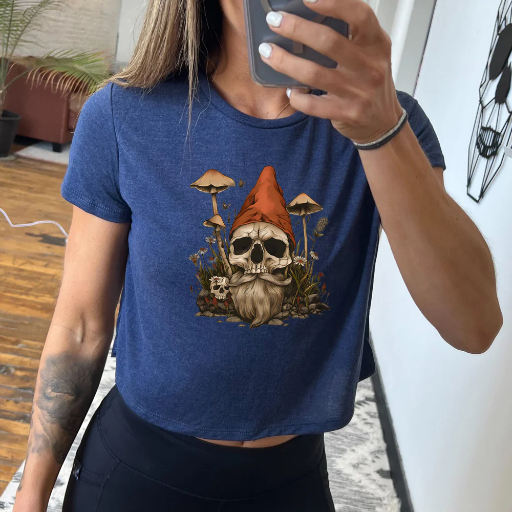 Gnome Skull Cropped Tee - Image 2