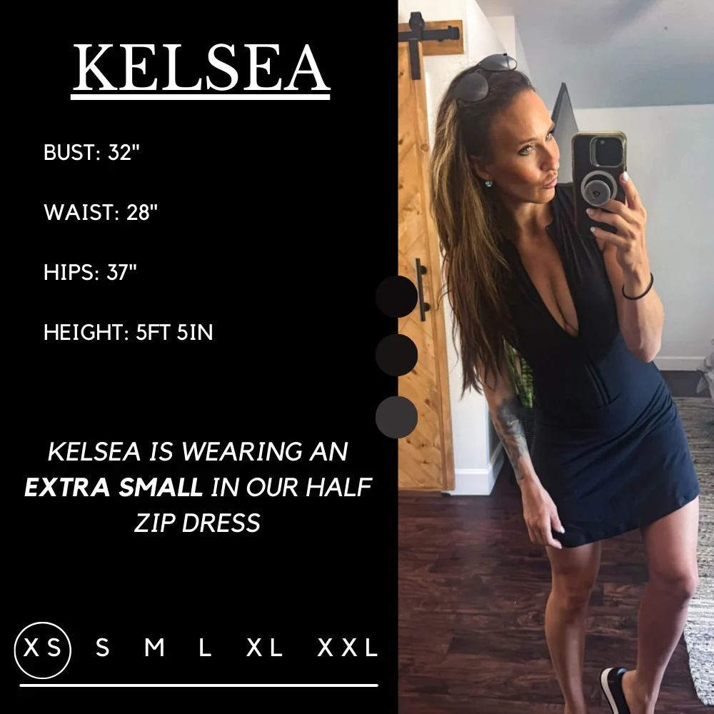 Half Zip Dress | Black - Image 9