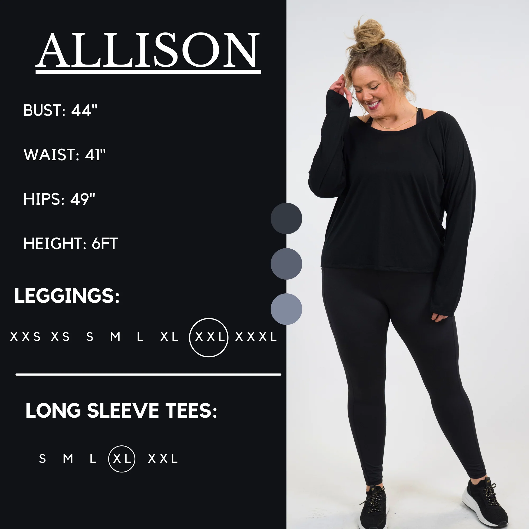 Long Sleeve Slouchy Tee | Black - Image 3