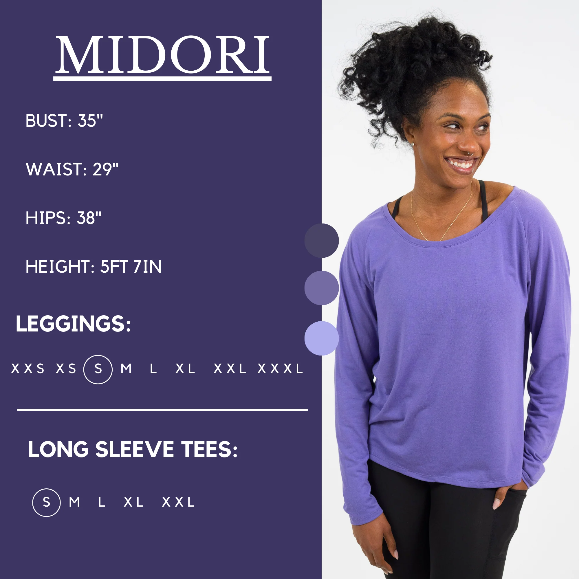 Long Sleeve Slouchy Tee | Purple - Image 3
