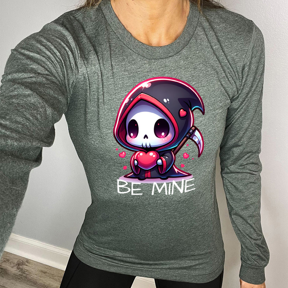 Long Sleeve Tee | Be Mine Grim Reaper - Image 4