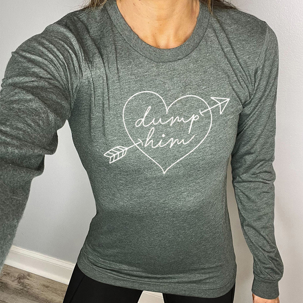 Long Sleeve Tee | Dump Him Cupid Heart - Image 4