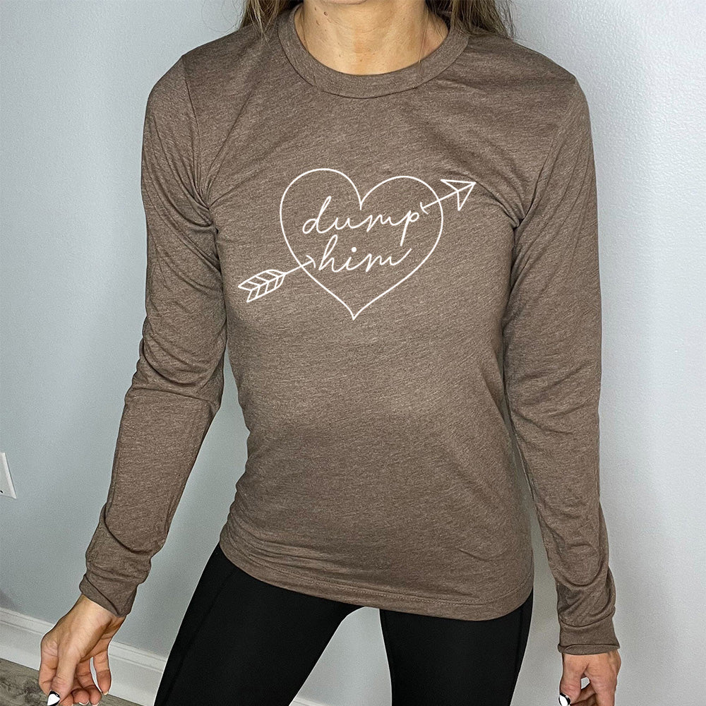 Long Sleeve Tee | Dump Him Cupid Heart - Image 5