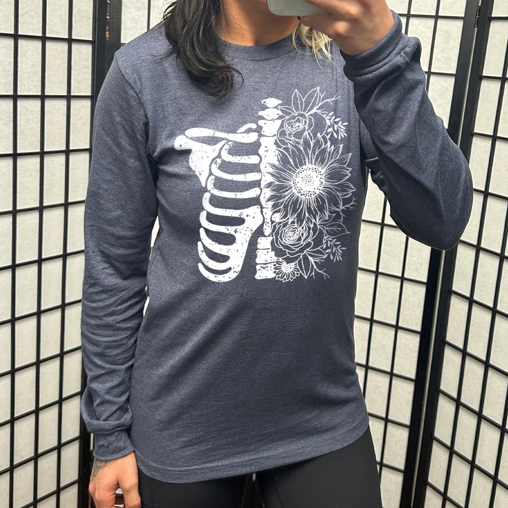 Long Sleeve Tee | Floral Ribcage - Image 6