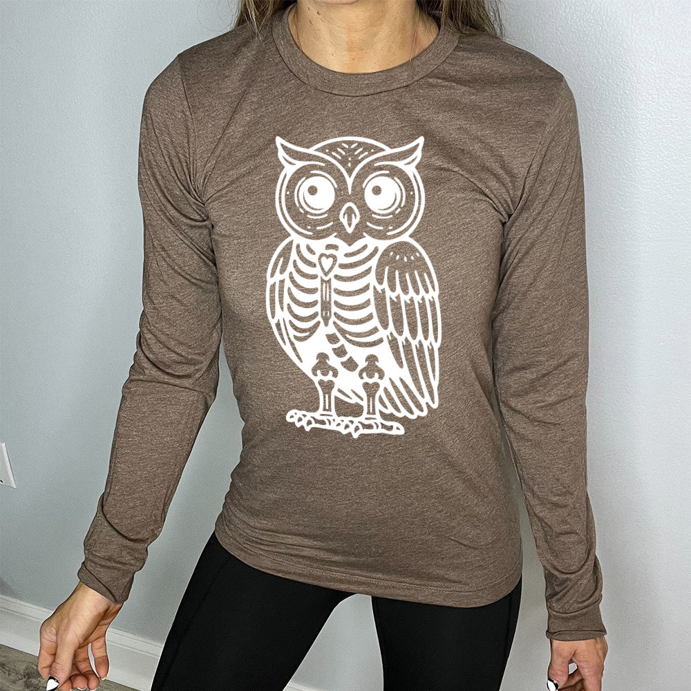 Long Sleeve Tee | Owl Skeleton - Image 5