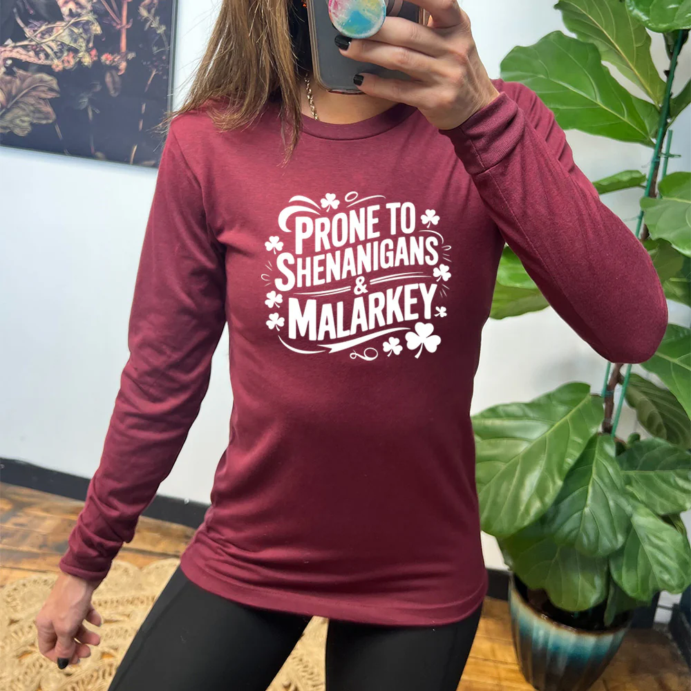 Long Sleeve Tee | Prone To Shenanigans & Malarkey - Image 2