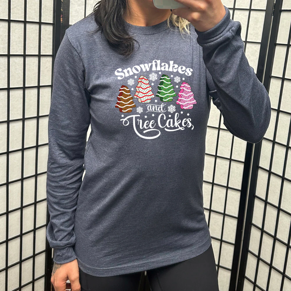 Long Sleeve Tee | Snowflakes & Tree Cakes - Image 6