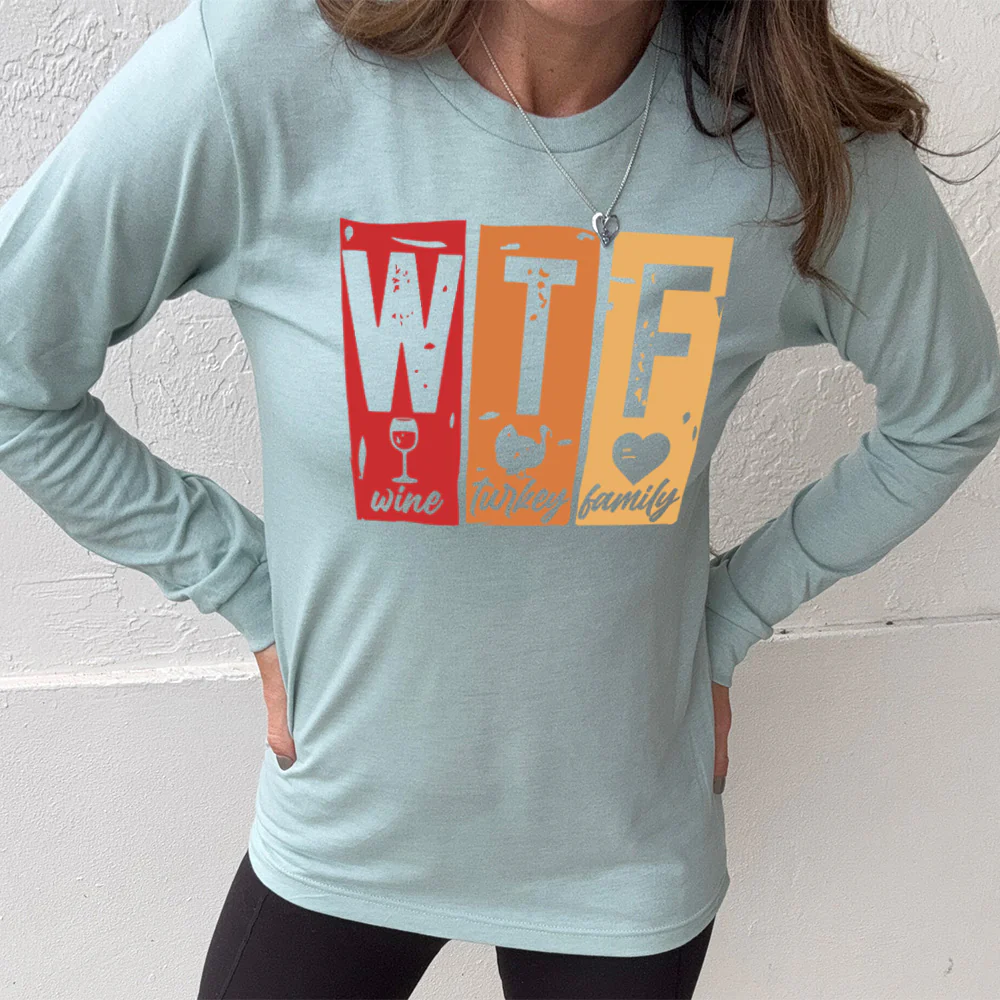 Long Sleeve Tee | WTF Wine Turkey Family - Image 11