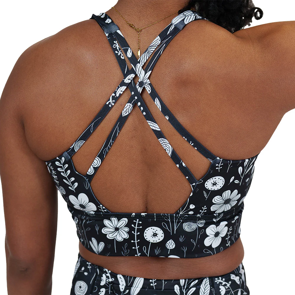 Longline Bra | Monochrome Meadow - Image 2