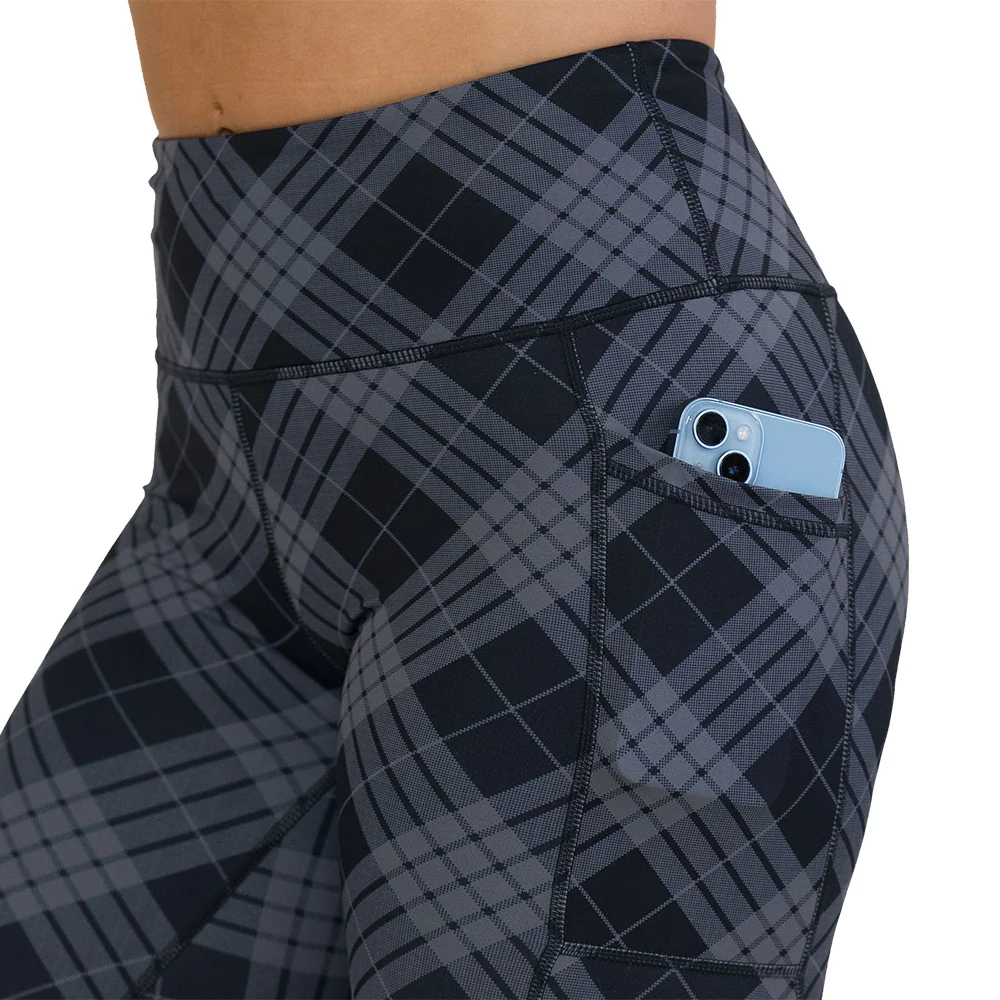 Monochrome Plaid Leggings - Image 2