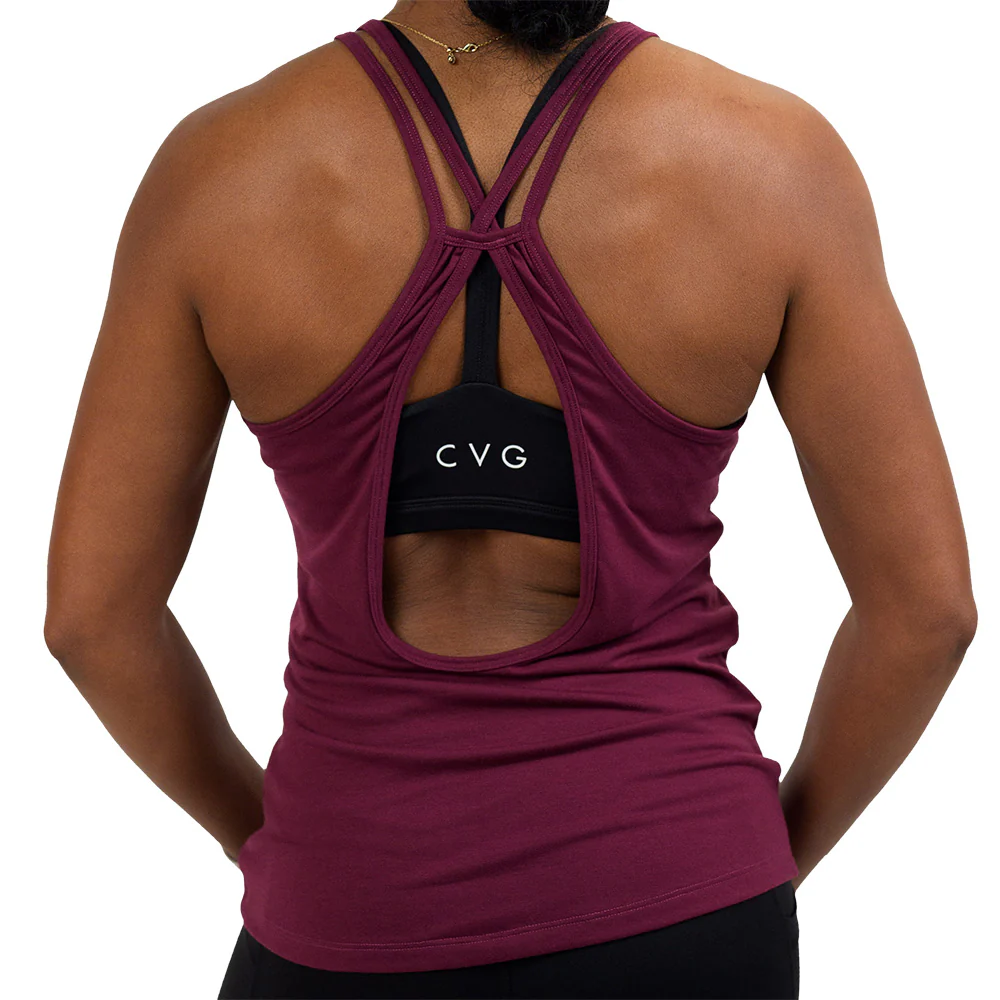 Open Back Tank | Sangria - Image 2