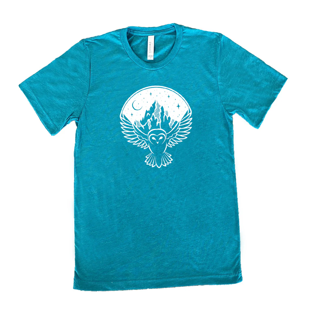 Owl Night Sky Mountain Shirt Unisex - Image 10