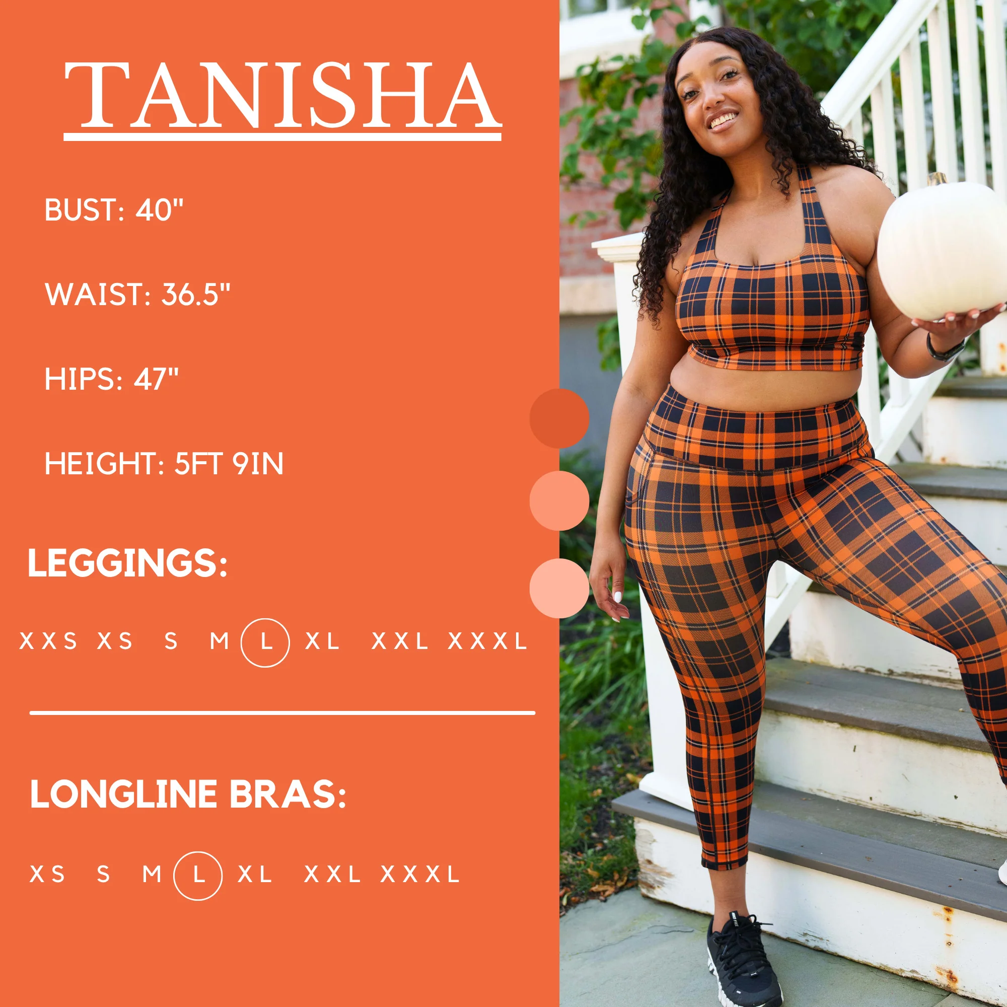 Pumpkin Patch Plaid Leggings - Image 7