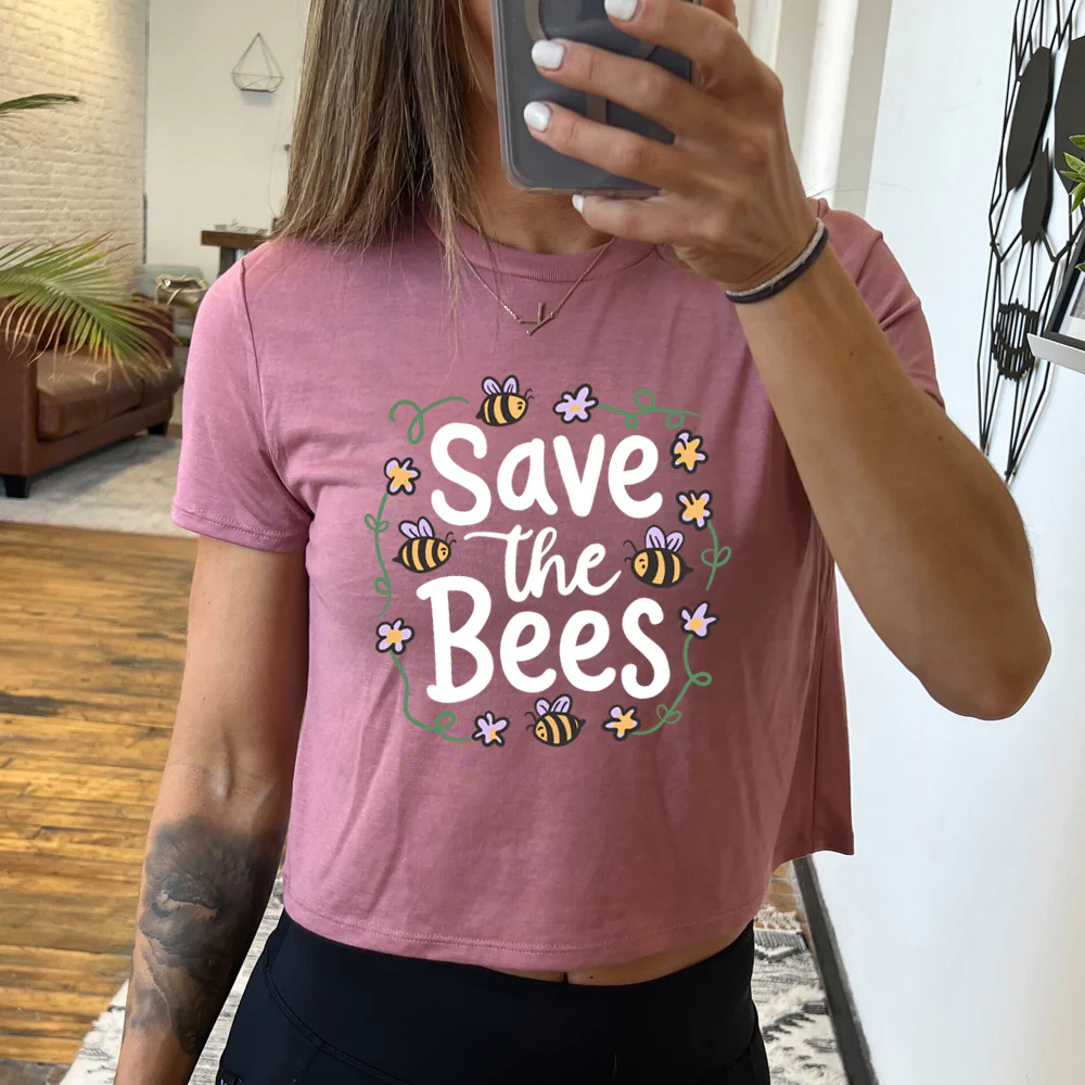 Save The Bees Cropped Tee - Image 2