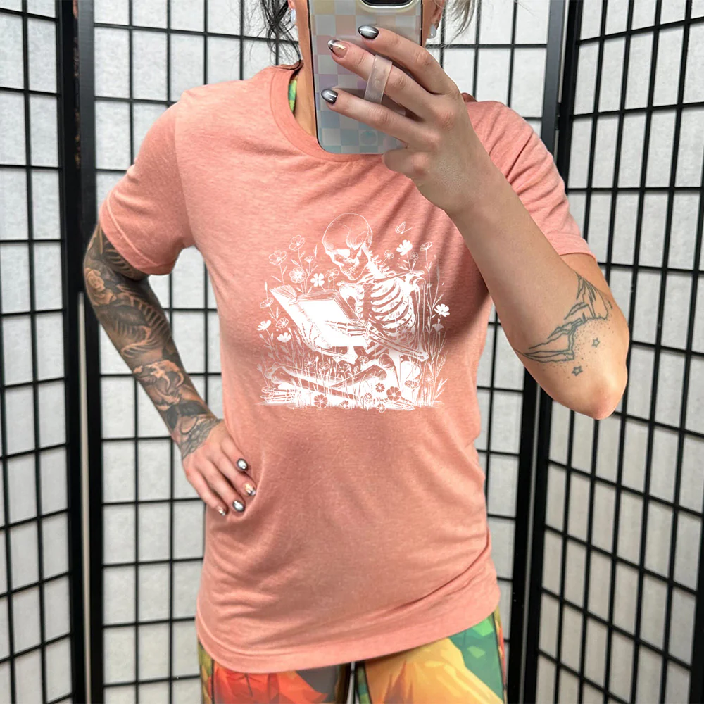 Skeleton Reading Shirt Unisex - Image 9