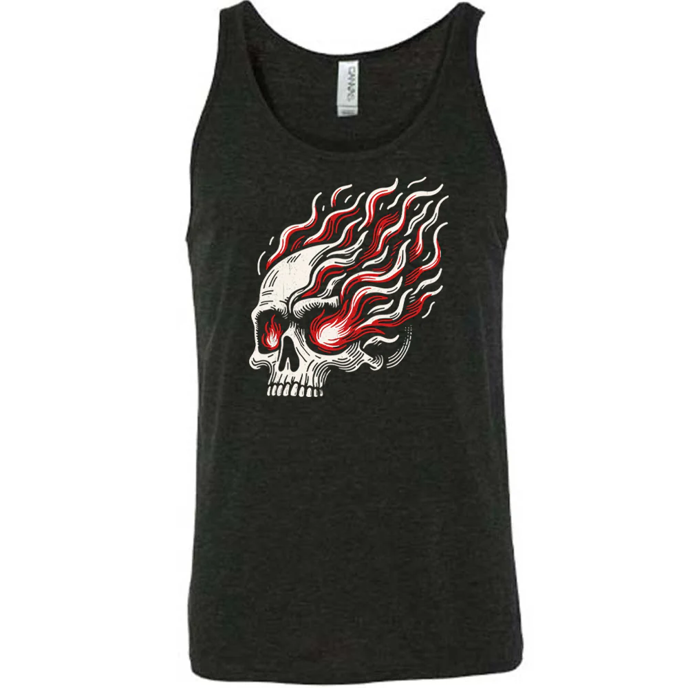 Skull With Burning Eyes Shirt Unisex - Image 2