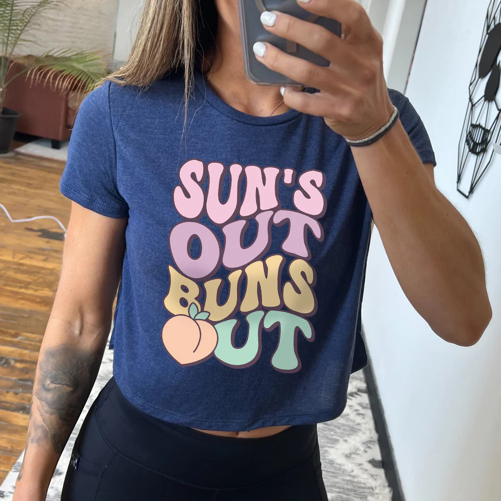 Suns Out Buns Out Cropped Tee - Image 4