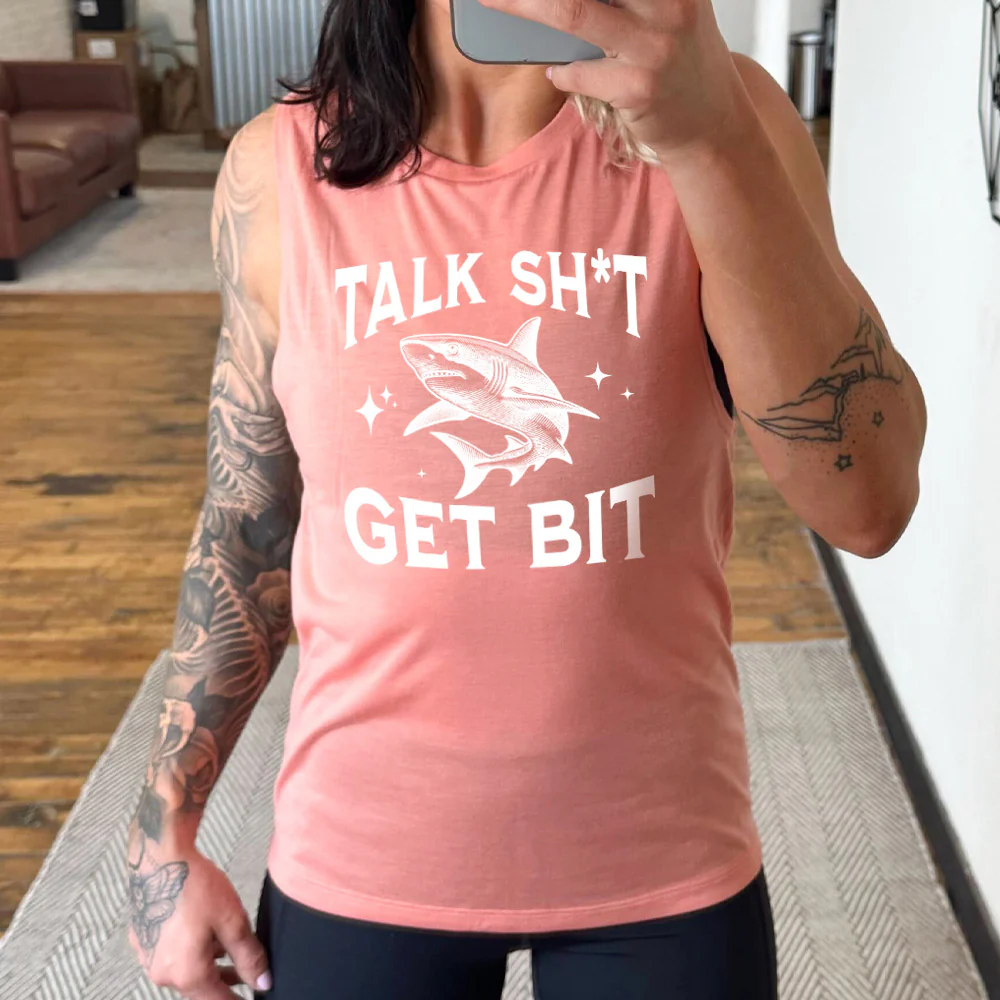 Talk Shit Get Bit Muscle Tank - Image 4