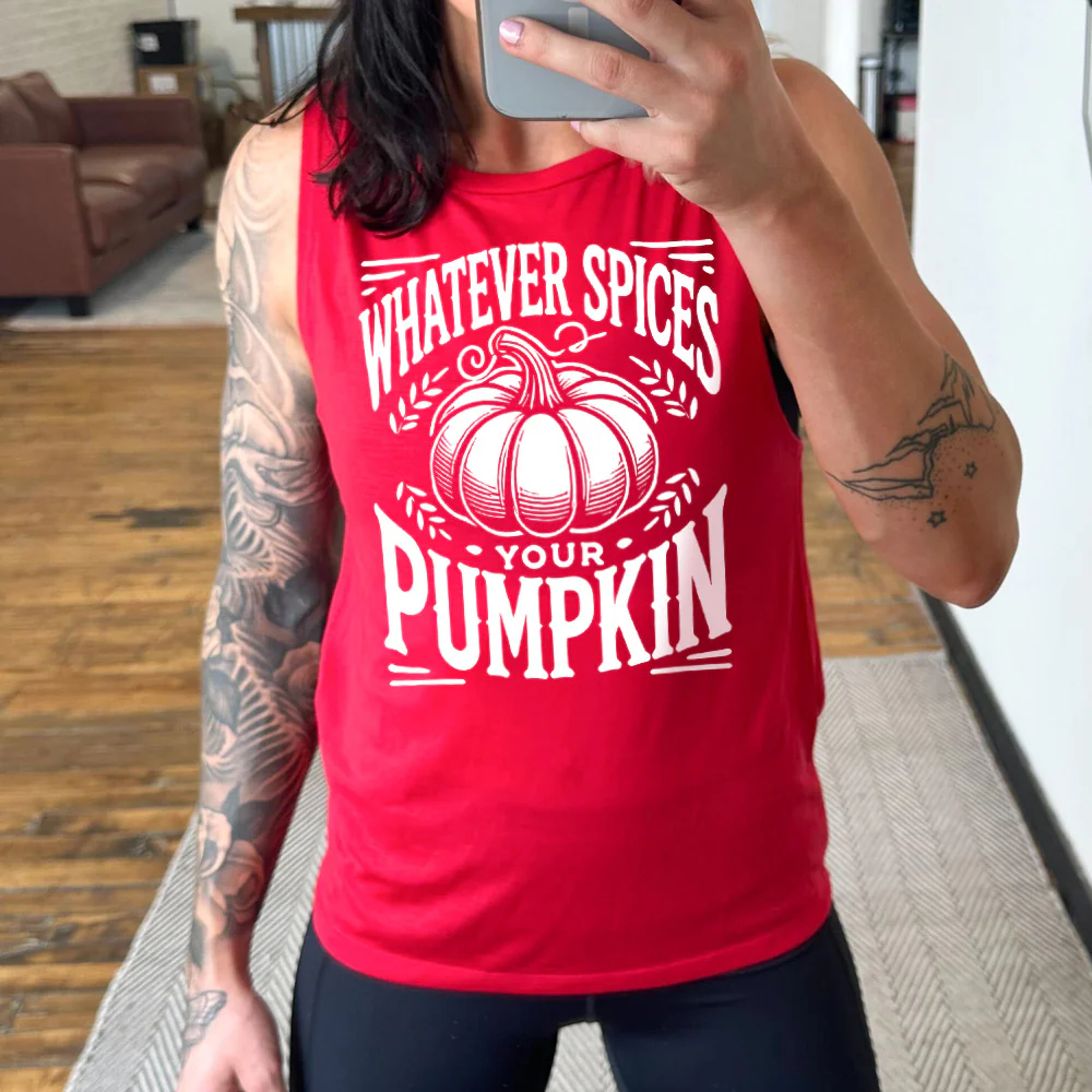Whatever Spices Your Pumpkin Muscle Tank - Image 3