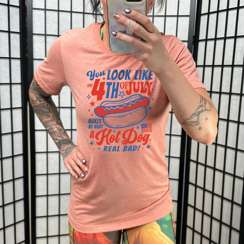 You Look Like the 4th of July Makes Me Want A Hot Dog Real Bad Shirt Unisex - Image 5